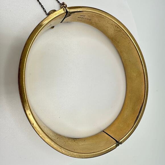 Antique Victorian English 1/5 9kt rolled gold filled hinged bangle bracelet - Picture 5 of 12
